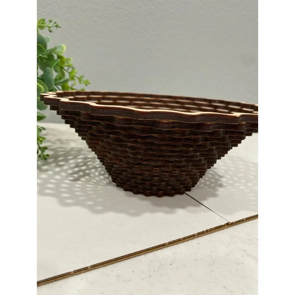 Baltic by Design Laser Cut Intricate Cut Decorative Wood Basket